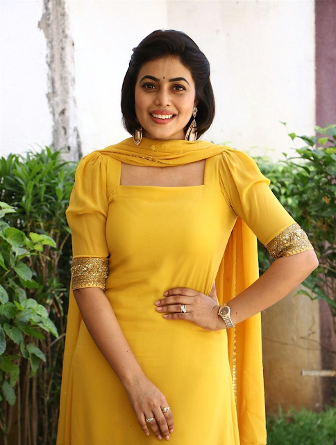 Actress Poorna Latest Cute Photoshoot Pics In Yellow Attire 4